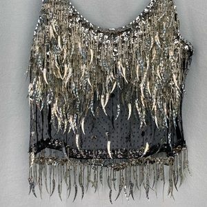 Bebe Brand Sequin Beaded Crop